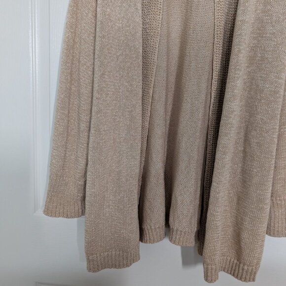 Chicos 3 Metallic Knit Cardigan Womens Size XL Gold Long Sleeve Open Sweater - Picture 3 of 6